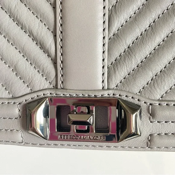 Rebecca Minkoff Leather Embroidered Crossbody Bag in Grey - Picture 11 of 12